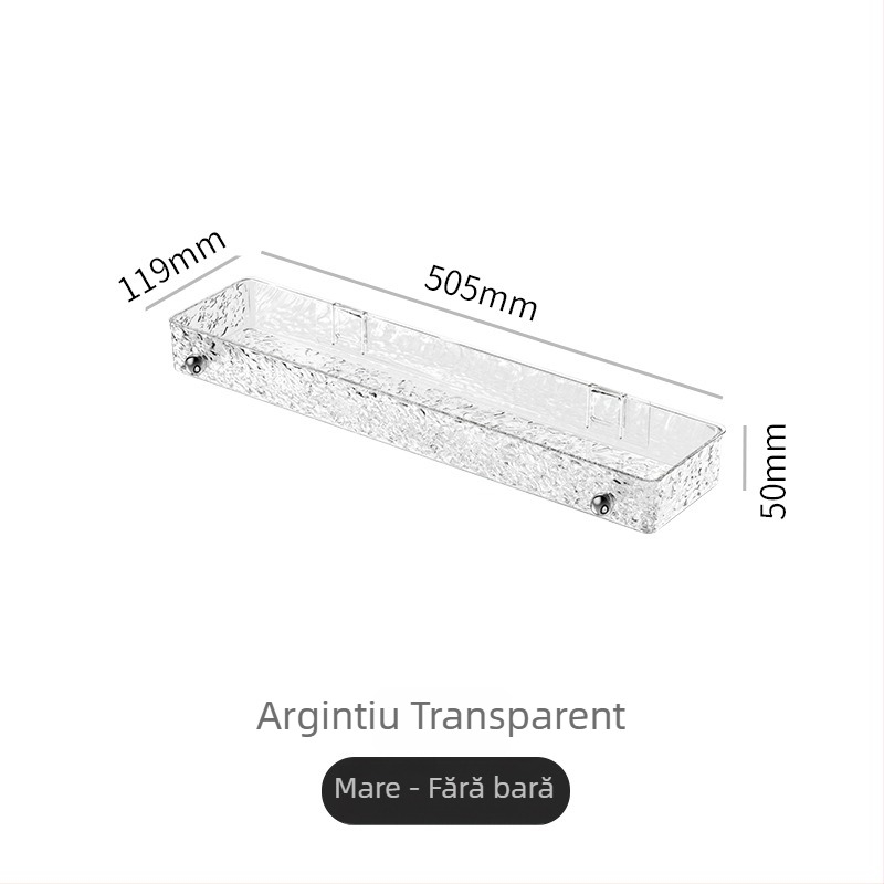 Raft de baie pentru montaj pe perete — fără găuri, organizator din plastic pentru cosmetică și prosoape