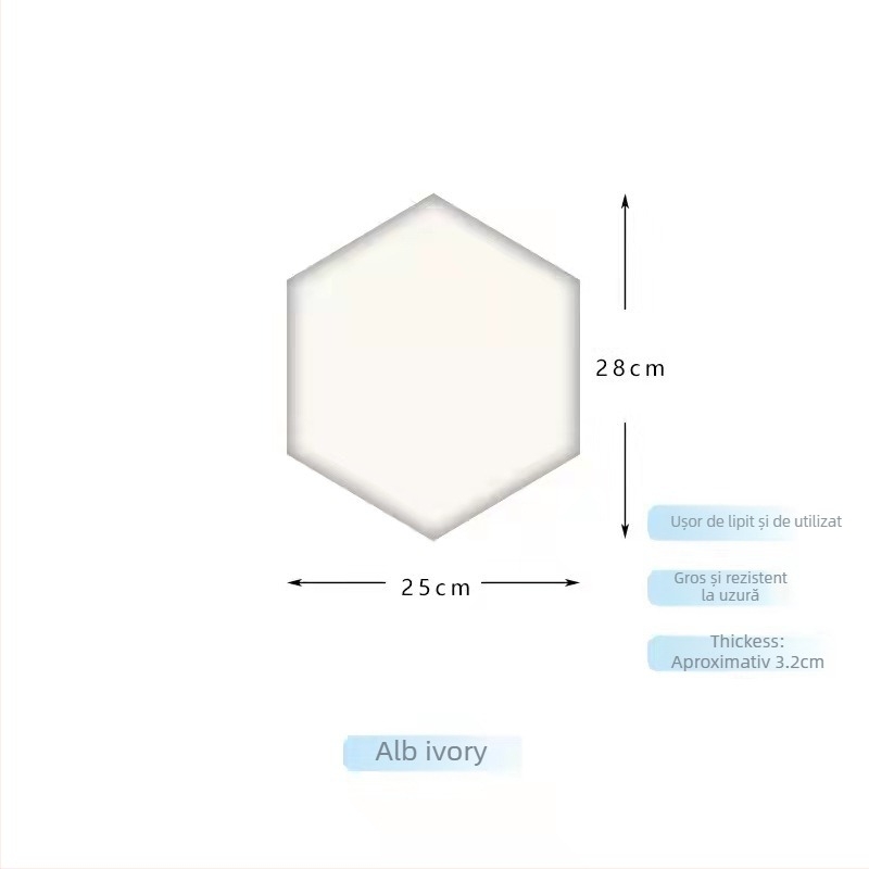 Panou de perete hexagonal din PU, autoadeziv, 5+ bucăți, stil nordic modern