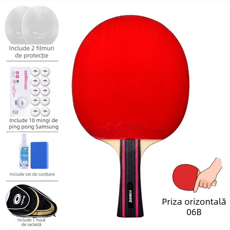 Rachetă de tenis de masă Galaxy cu 56 stele, înaltă elasticitate, pentru copii, clasă profesională, lovitură dreaptă