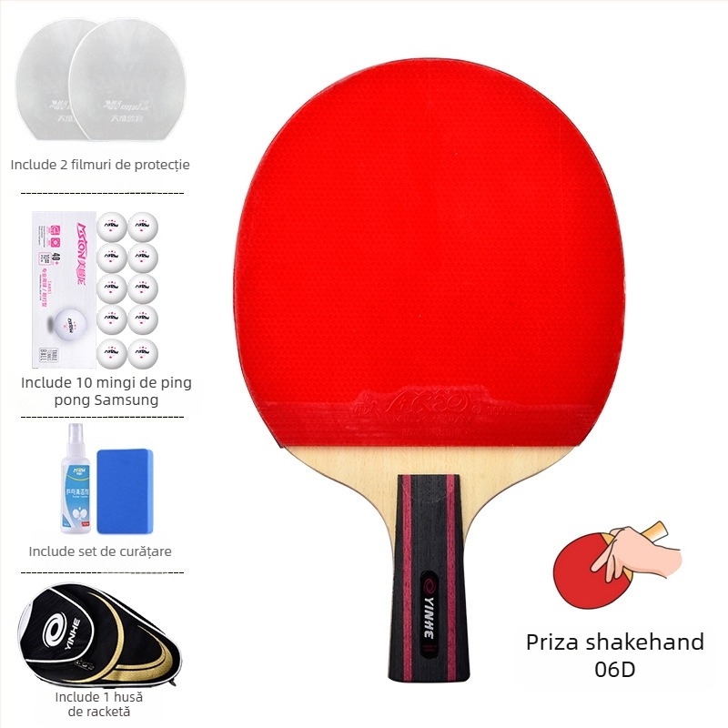 Rachetă de tenis de masă Galaxy cu 56 stele, înaltă elasticitate, pentru copii, clasă profesională, lovitură dreaptă