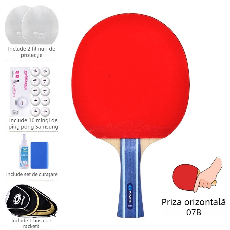 Rachetă de tenis de masă Galaxy cu 56 stele, înaltă elasticitate, pentru copii, clasă profesională, lovitură dreaptă