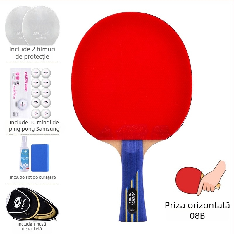 Rachetă de tenis de masă Galaxy cu 56 stele, înaltă elasticitate, pentru copii, clasă profesională, lovitură dreaptă