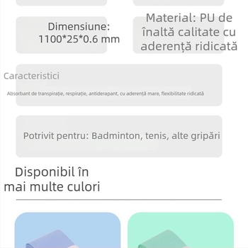 Bandă de priză pentru paleta de pickleball, material: floare de mătase, antiderapantă, absorbantă de transpirație, priză latex