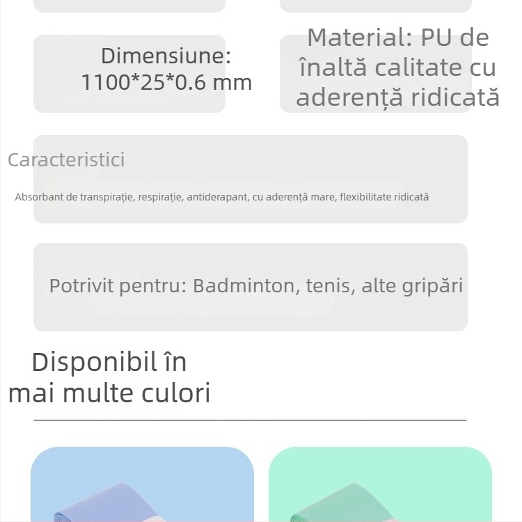 Bandă de priză pentru paleta de pickleball, material: floare de mătase, antiderapantă, absorbantă de transpirație, priză latex