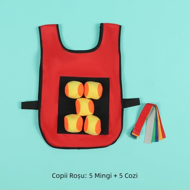 Vesta pentru copii cu mingi lipicioase – joc de aruncare țintă cu părinți