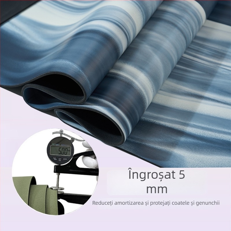 Covoraș de yoga PU, multicolor, 5 mm, 183 × 68 cm, antiderapant