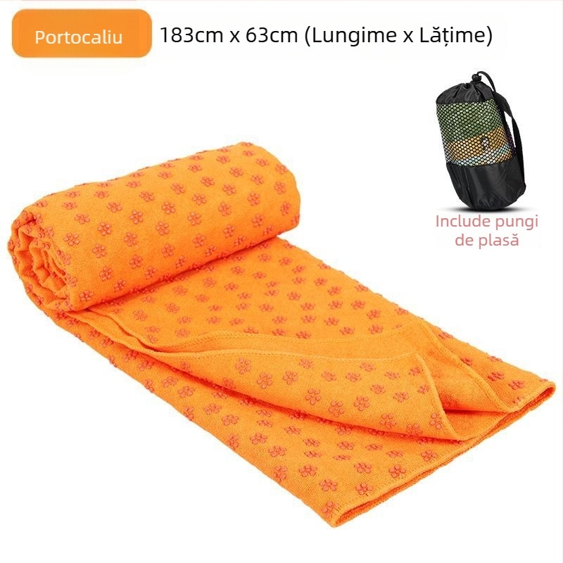 Prosop pentru yoga pe covor, cu strat antiaderent îngroșat, suprafață extinsă de absorbție a transpirației și pătură inclusă