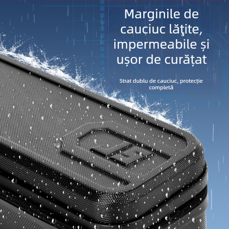 Geantă impermeabilă pentru pescuit marin, cu carcasă rigidă și model carbon, pentru depozitare de năluci, fir, undiță și rotiță