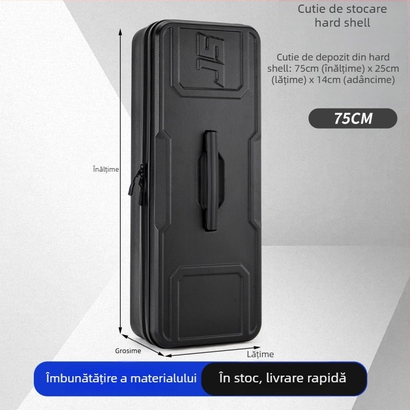 Geantă impermeabilă pentru pescuit marin, cu carcasă rigidă și model carbon, pentru depozitare de năluci, fir, undiță și rotiță