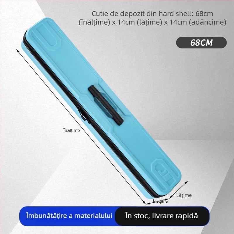 Geantă impermeabilă pentru pescuit marin, cu carcasă rigidă și model carbon, pentru depozitare de năluci, fir, undiță și rotiță