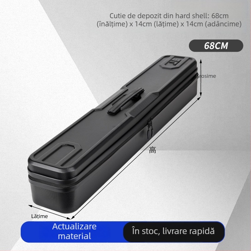Geantă impermeabilă pentru pescuit marin, cu carcasă rigidă și model carbon, pentru depozitare de năluci, fir, undiță și rotiță