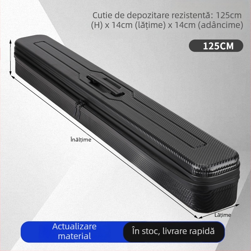 Geantă impermeabilă pentru pescuit marin, cu carcasă rigidă și model carbon, pentru depozitare de năluci, fir, undiță și rotiță