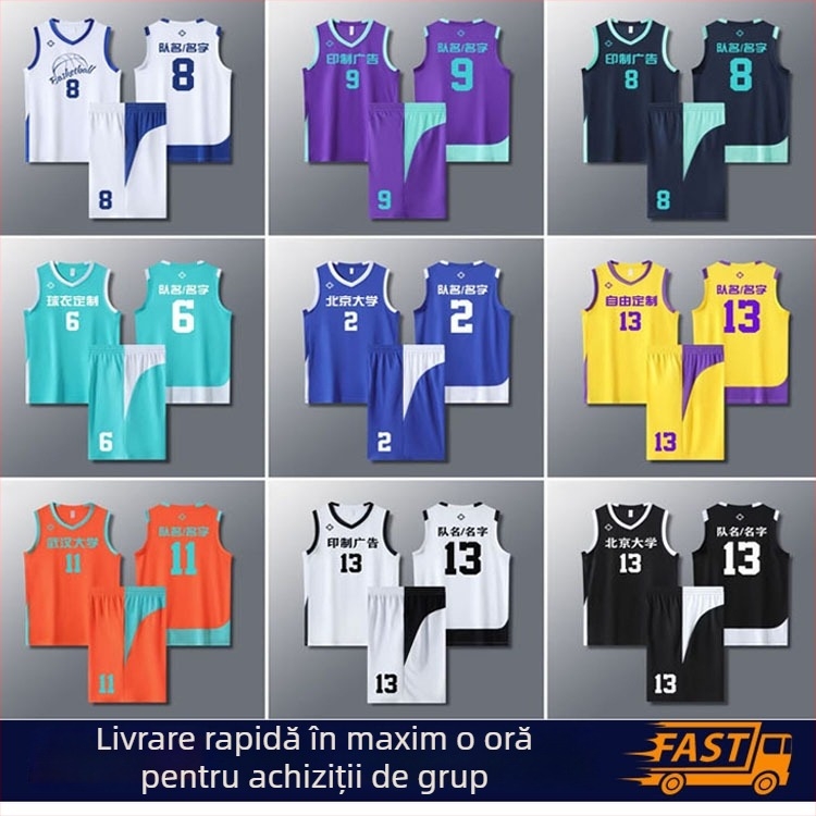 Set tricouri baschet pentru antrenament – unisex, 100% poliester, vară