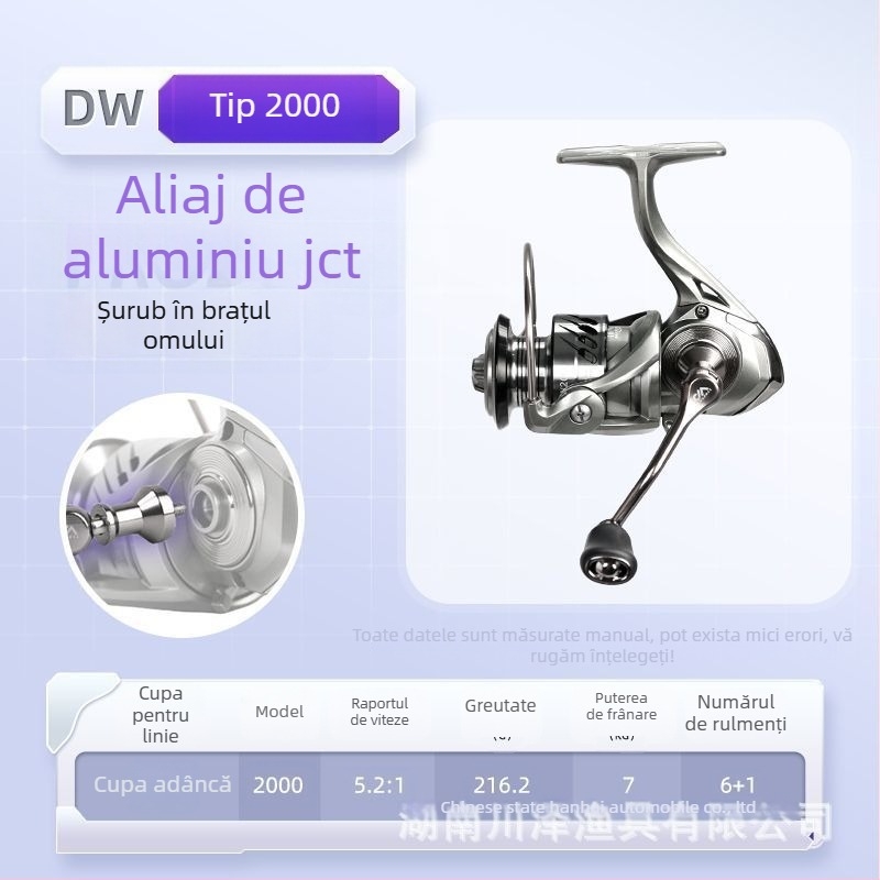 Kawasawa mulinetă de spinning, corp metal, frână frontală, aruncare lungă