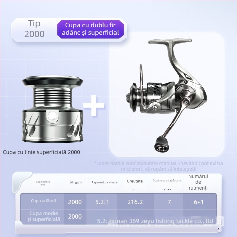 Kawasawa mulinetă de spinning, corp metal, frână frontală, aruncare lungă
