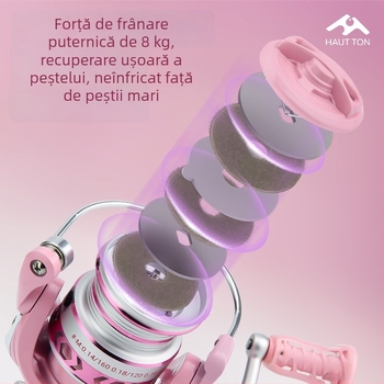 Mulinetă Spinning pentru pescuit — Haut ton/Haodun — aruncare la distanță mare — tambur metalic — pachet de 40 buc