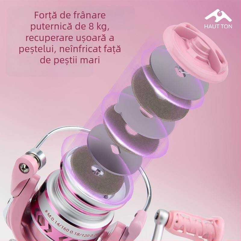 Mulinetă Spinning pentru pescuit — Haut ton/Haodun — aruncare la distanță mare — tambur metalic — pachet de 40 buc