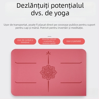 Saltea de yoga – cauciuc natural, 8 mm, linie de asane