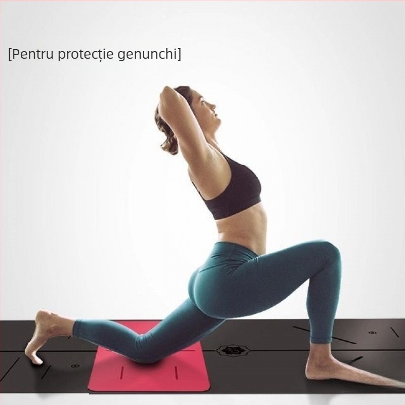 Saltea de yoga – cauciuc natural, 8 mm, linie de asane