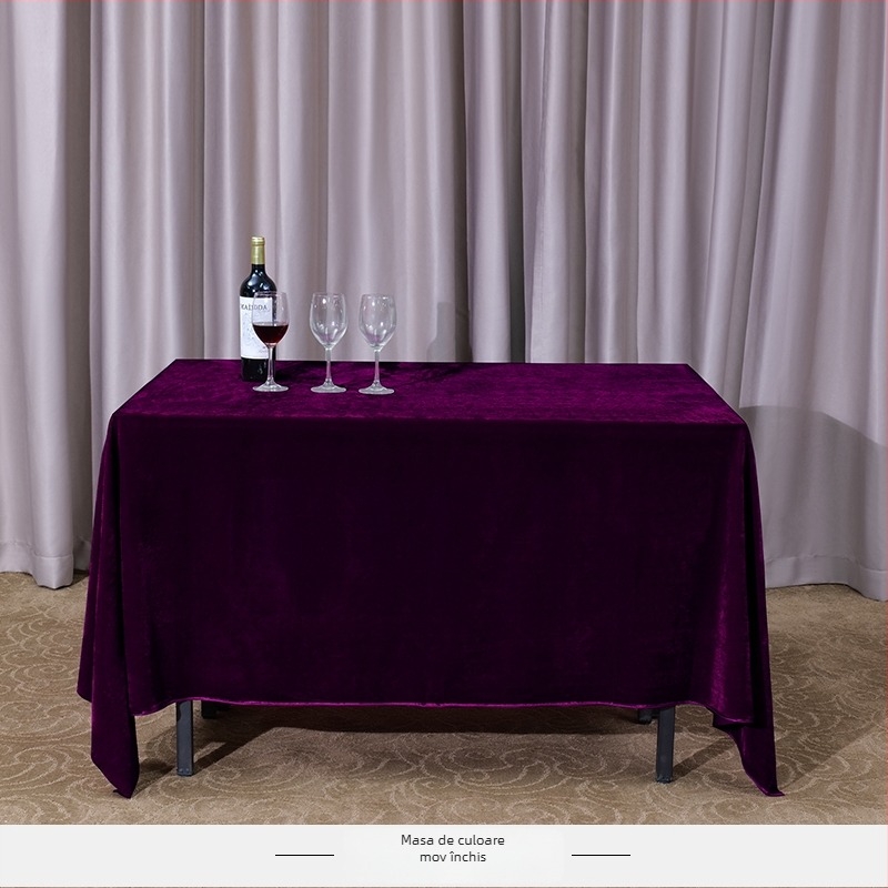 Față de masă din catifea, dreptunghiulară, pentru conferințe și expoziții de birou, stil hotelier