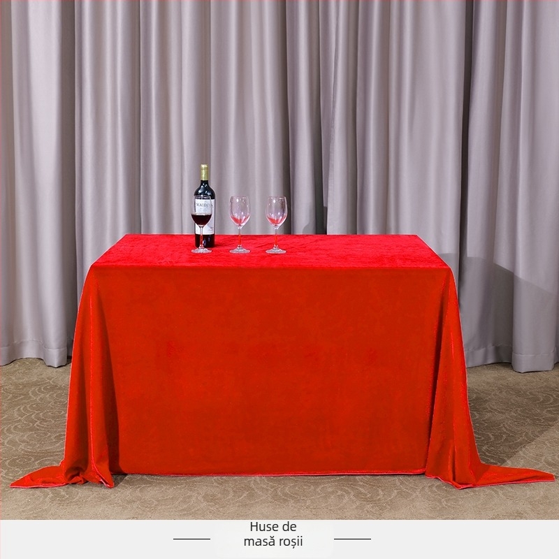 Față de masă din catifea, dreptunghiulară, pentru conferințe și expoziții de birou, stil hotelier