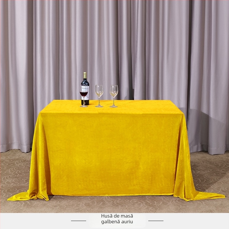 Față de masă din catifea, dreptunghiulară, pentru conferințe și expoziții de birou, stil hotelier