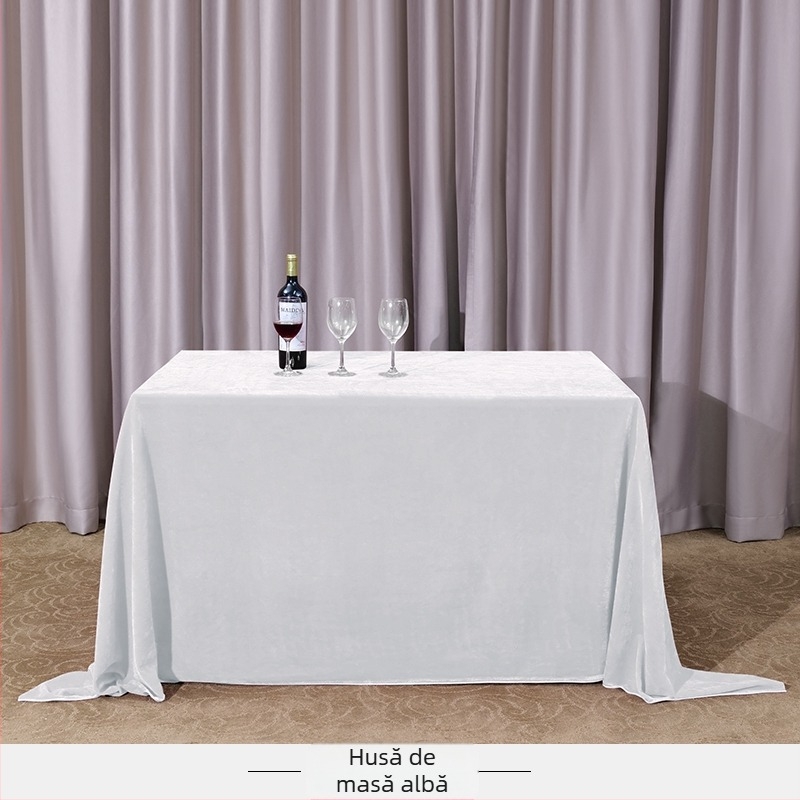 Față de masă din catifea, dreptunghiulară, pentru conferințe și expoziții de birou, stil hotelier