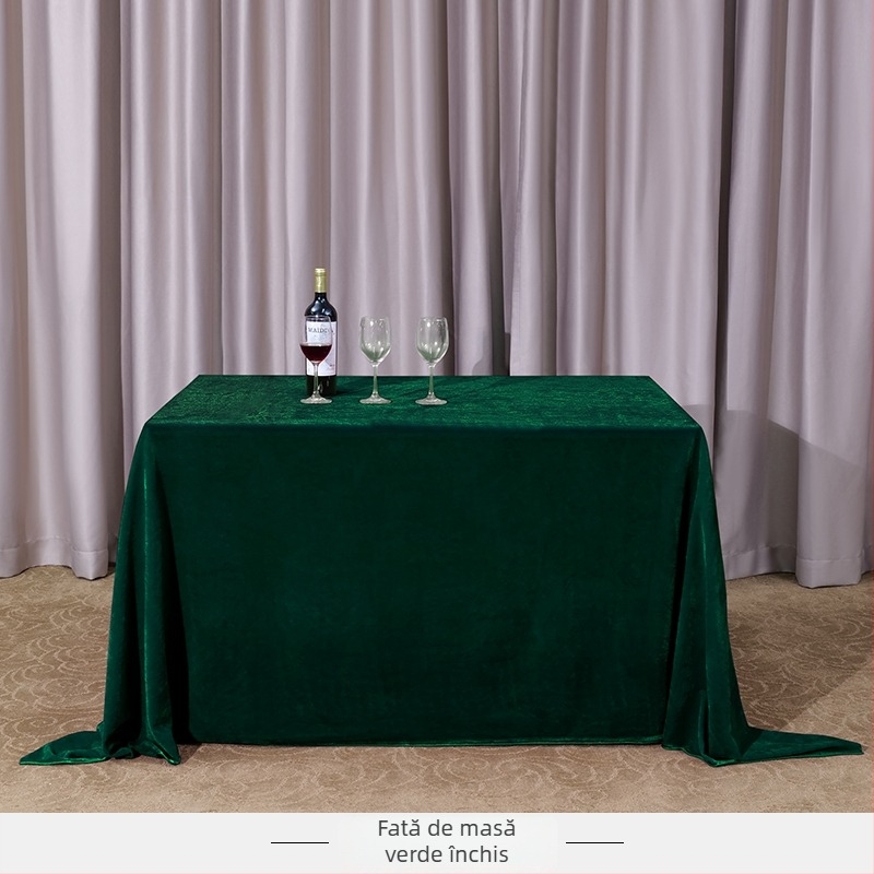 Față de masă din catifea, dreptunghiulară, pentru conferințe și expoziții de birou, stil hotelier