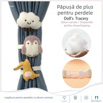 Legături pentru perdea cu personaje drăgălașe pentru camera copiilor – montaj fără cui, decor simplu