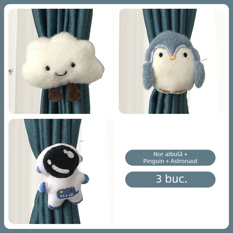 Legături pentru perdea cu personaje drăgălașe pentru camera copiilor – montaj fără cui, decor simplu