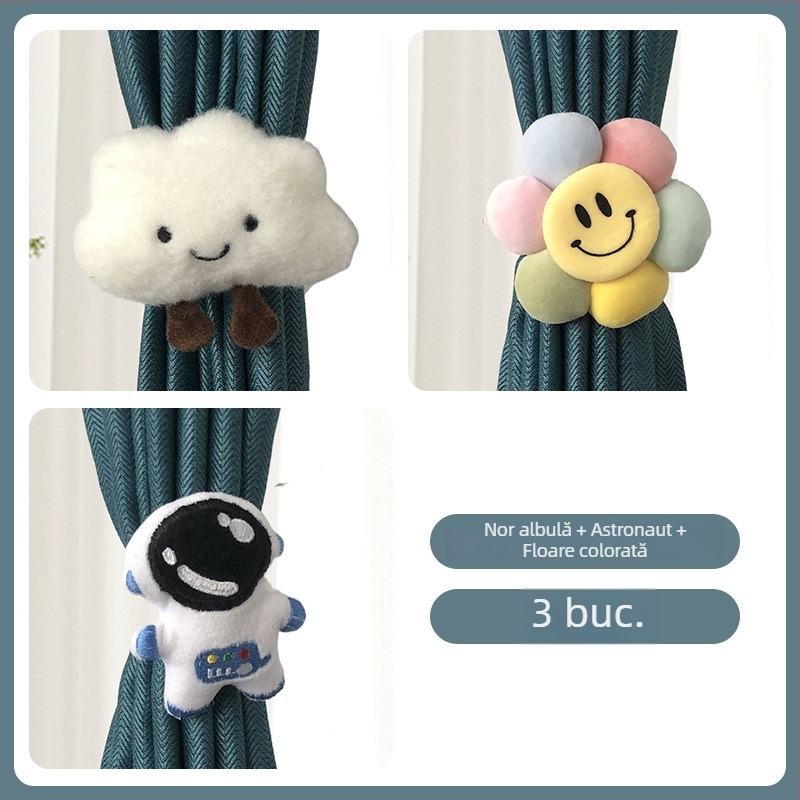 Legături pentru perdea cu personaje drăgălașe pentru camera copiilor – montaj fără cui, decor simplu