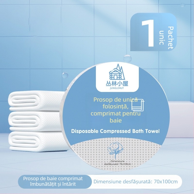 Prosoape de baie de unică folosință, comprimat, din fibre vegetale, 50 g sau mai mult, ambalată individual, prosop de față portabil pentru călătorii
