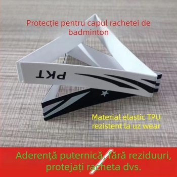 Film protector pentru cadrul rachetei de tenis cu etichetă pe cap – Anti-zgâriere, Anti-coliziune, protejează cadrul de decojirea vopselei