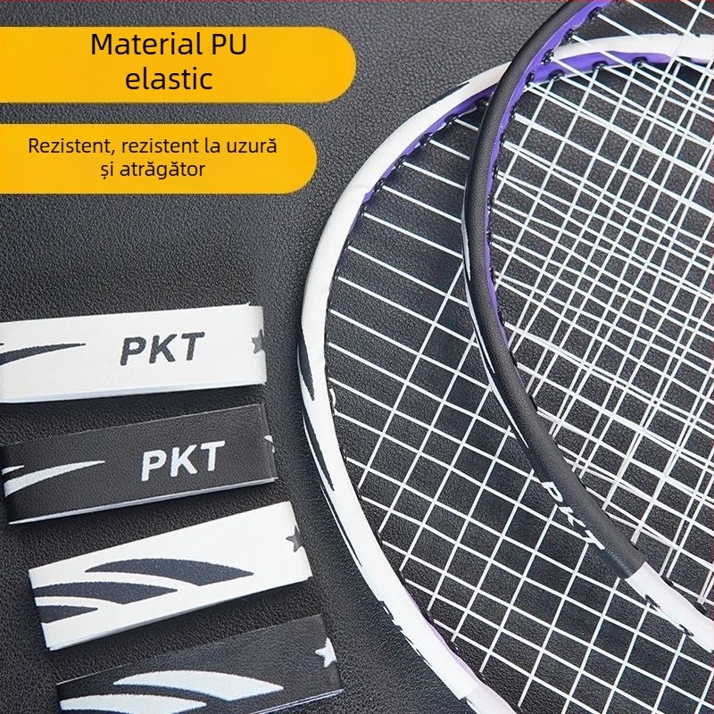 Film protector pentru cadrul rachetei de tenis cu etichetă pe cap – Anti-zgâriere, Anti-coliziune, protejează cadrul de decojirea vopselei