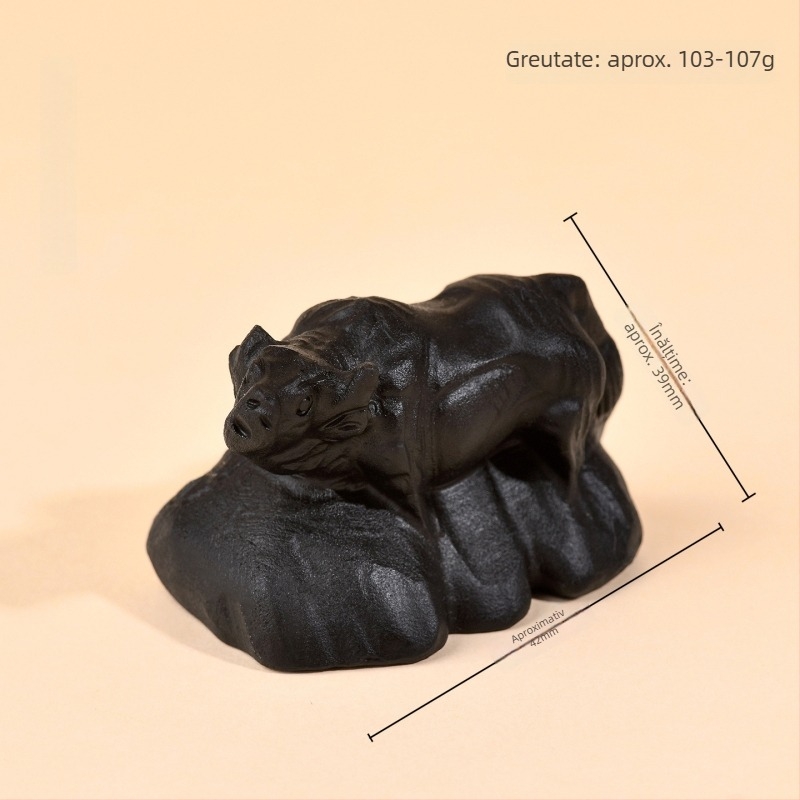 Ornamente zodiac din obsidian - Figurine zodiac sculptate manual pentru decor acasă și la birou, Anul zodiacal