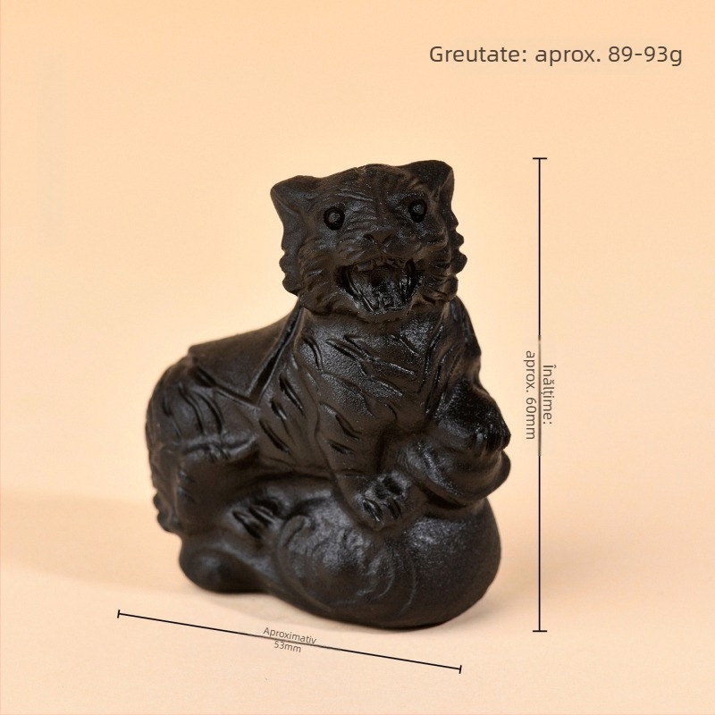 Ornamente zodiac din obsidian - Figurine zodiac sculptate manual pentru decor acasă și la birou, Anul zodiacal