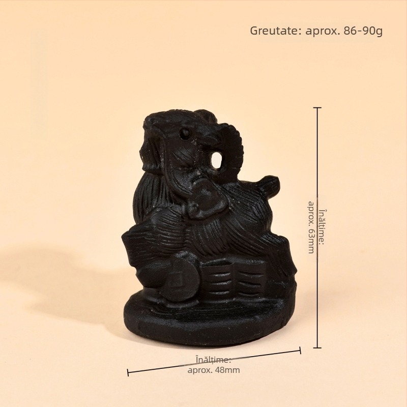 Ornamente zodiac din obsidian - Figurine zodiac sculptate manual pentru decor acasă și la birou, Anul zodiacal