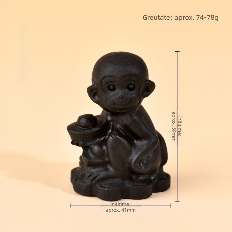 Ornamente zodiac din obsidian - Figurine zodiac sculptate manual pentru decor acasă și la birou, Anul zodiacal