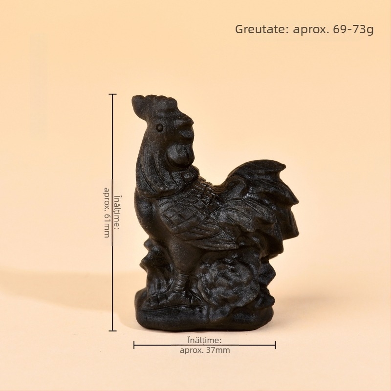 Ornamente zodiac din obsidian - Figurine zodiac sculptate manual pentru decor acasă și la birou, Anul zodiacal