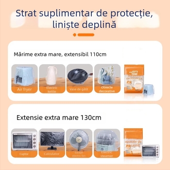 Capac de protecţie împotriva prafului, de unică folosinţă, pentru electrocasnice, din plastic transparent, potrivit pentru gătitor de orez, oală şi cuptor cu microunde