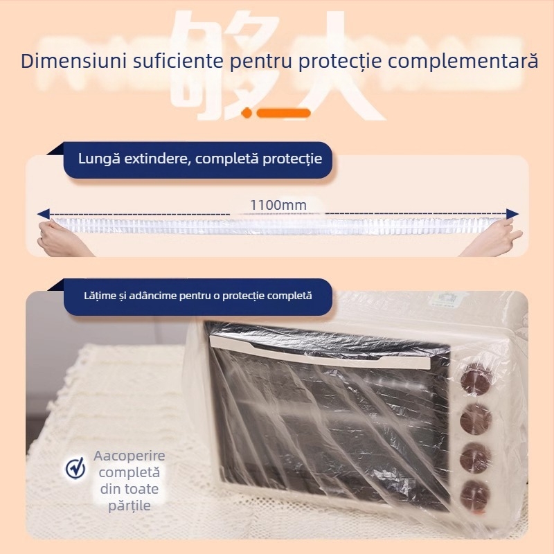 Capac de protecţie împotriva prafului, de unică folosinţă, pentru electrocasnice, din plastic transparent, potrivit pentru gătitor de orez, oală şi cuptor cu microunde