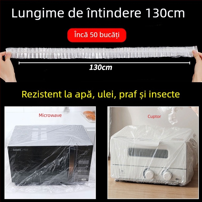 Capac de protecţie împotriva prafului, de unică folosinţă, pentru electrocasnice, din plastic transparent, potrivit pentru gătitor de orez, oală şi cuptor cu microunde