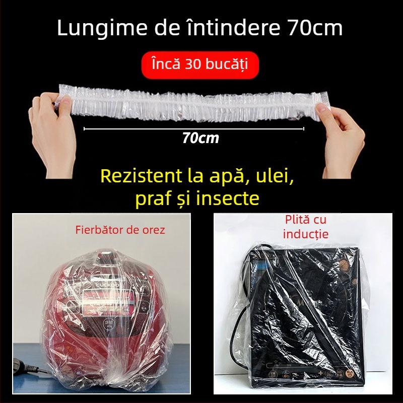 Capac de protecţie împotriva prafului, de unică folosinţă, pentru electrocasnice, din plastic transparent, potrivit pentru gătitor de orez, oală şi cuptor cu microunde
