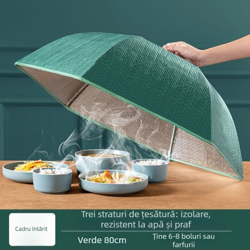 Acoperire izolantă pentru mâncare din plasă, pliabilă pentru masă, protecție împotriva muștelor și a prafului pentru resturi
