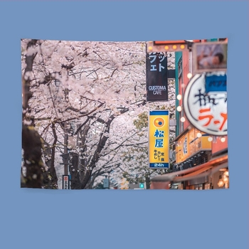 Tapiserie în stil japonez cu peisaj pentru decor de perete – dormitor și cămin