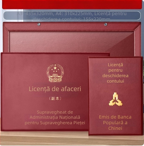 Husă din piele pentru licența de afaceri, nepliabilă, trei în unu, model Fz-3592f