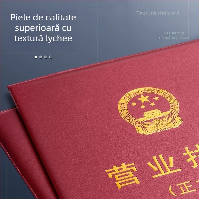 Husă din piele pentru licența de afaceri, nepliabilă, trei în unu, model Fz-3592f