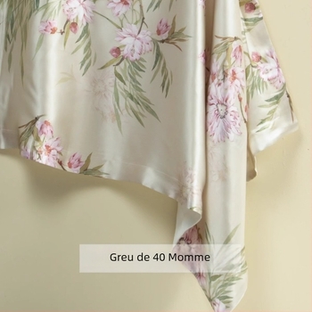 Set de două fețe de pernă din mătase Mulberry, 40 Momme, 100% mătase, imprimare reactive, stil lux lejer