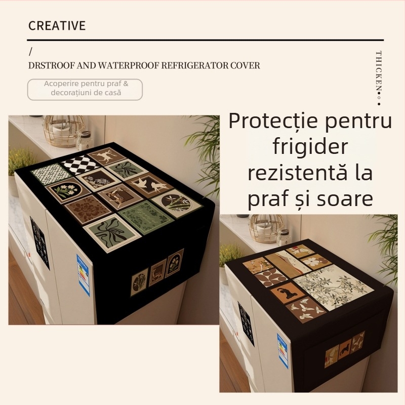 Prosop de acoperire pentru electrocasnice, stil medieval, din fibre poliesterice, pentru frigider și mașină de spălat, potrivit pentru living și restaurant