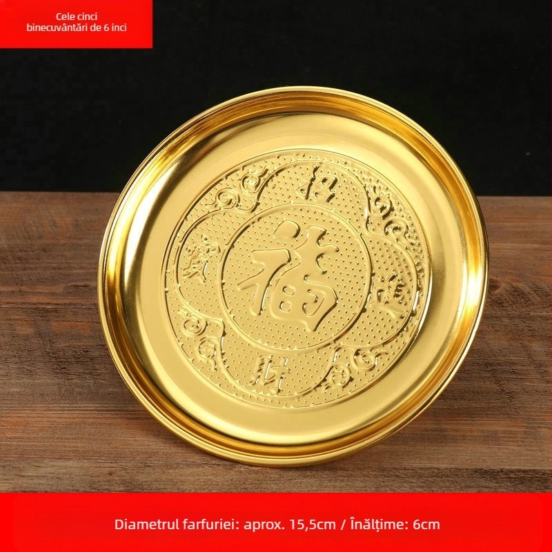 Platou pentru daruri din aliaj, gros, pentru uz casnic – platou de fructe pentru adorarea lui Buddha, stil chinezesc, prelucrare personalizabilă